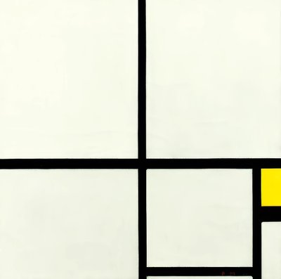 Compositie met geel door Piet Mondrian